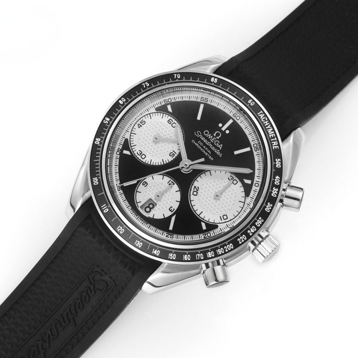 Celestial Racing Chronograph 40mm Steel On Rubber Strap Black Silver Dial 1941