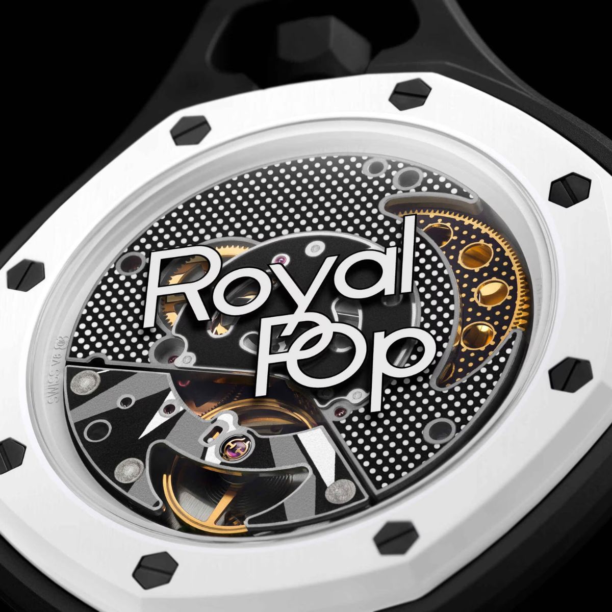Swiss Pop Art Ocho Negro Ceramic Watch 3233