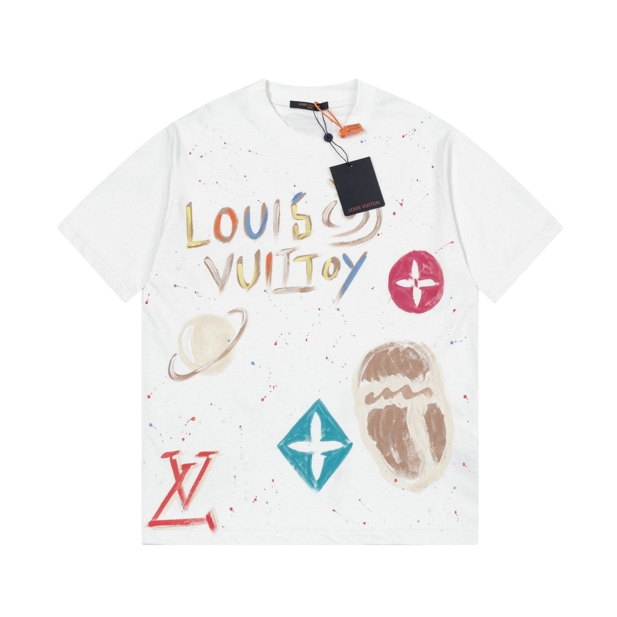 Colorful handmade graffiti t-shirt