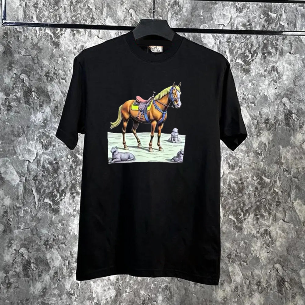 Horse Print Short Sleeve T-Shirt