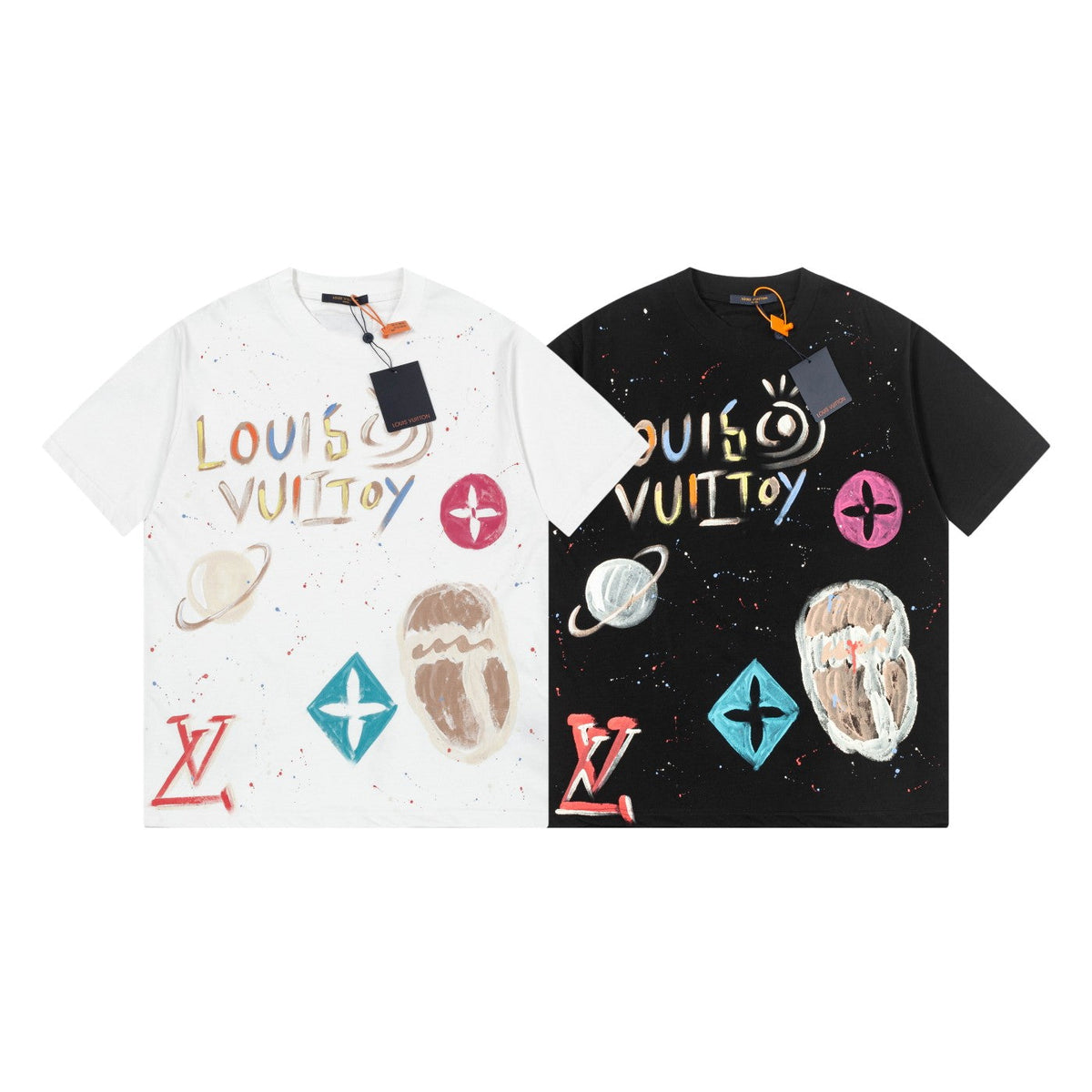 Colorful handmade graffiti t-shirt