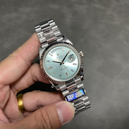 Regency Weekday 40 mm Weekday Fluted Bezel Ice blue Dial 228236 1650