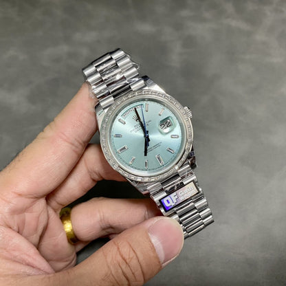 Regency Weekday 40 mm Weekday Trapeze Bezel Ice blue Dial 228396TBR 9185