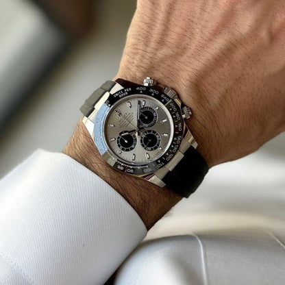 [Super Clone] Regency Racing Chronograph 40 mm Rubber Ceramic Bezel Steel and bright black Dial 126519LN 4605