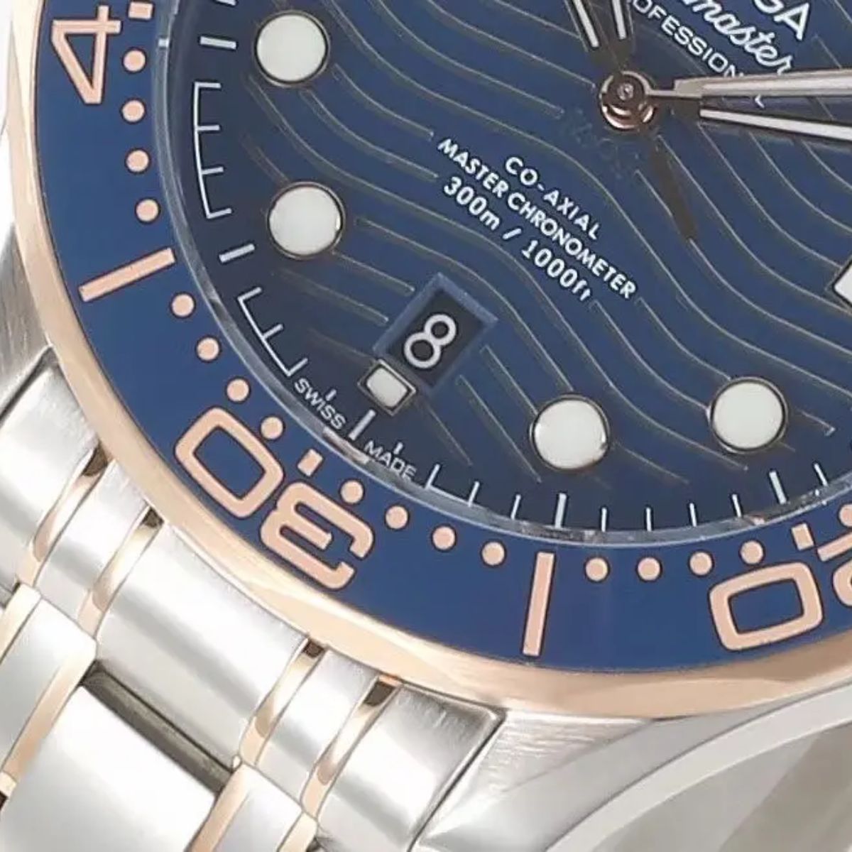 Celestial Seafarer Diver 300M 42mm Steel Rose Gold On Steel Blue Dial 6933
