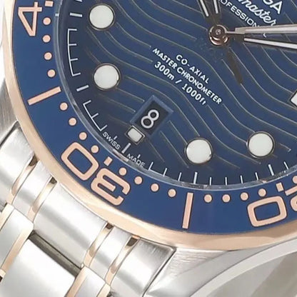 Celestial Seafarer Diver 300M 42mm Steel Rose Gold On Steel Blue Dial 6933