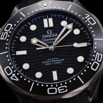 Celestial Seafarer Diver 300M 44mm Black Ceramic On Rubber Strap Black Dial 6995