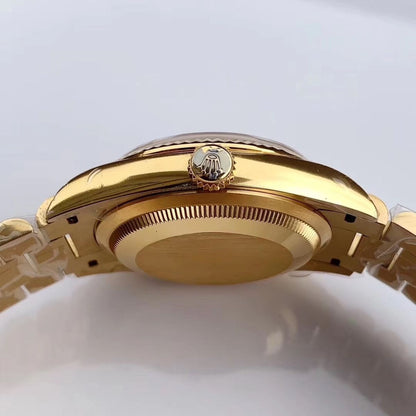 Regency Weekday 36 mm Weekday Fluted Bezel Champagne colour set with diamonds Dial 128238 8623