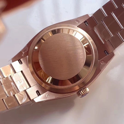 [Super Clone] Regency Weekday 36 mm Weekday Fluted Bezel Brown ombre set with diamonds Dial 128235 4803