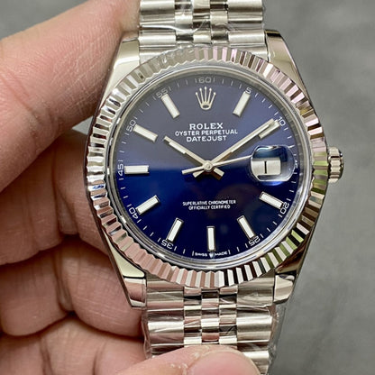 [Super Clone] Regency Classic Date 36 mm Five-Link Fluted Bezel Bright blue Dial 126234 4485