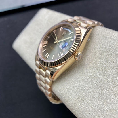 Regency Weekday 40 mm Weekday Fluted Bezel Chocolate Dial 228235 5961
