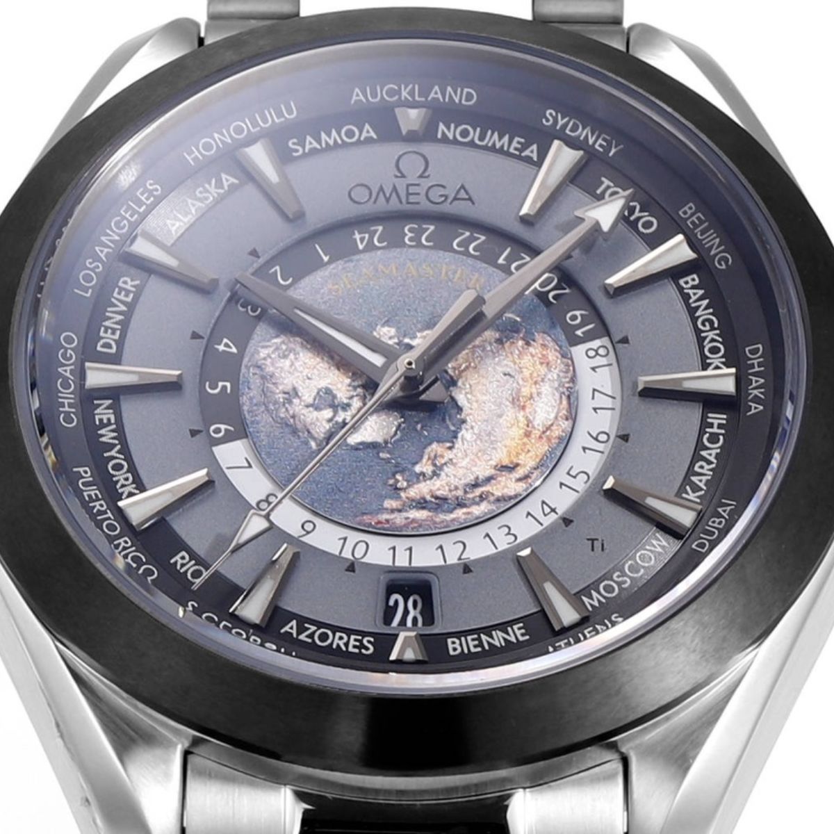 Celestial Aqua Sport Worldtimer 150M 43mm Steel On Steel Blue Dial 3692