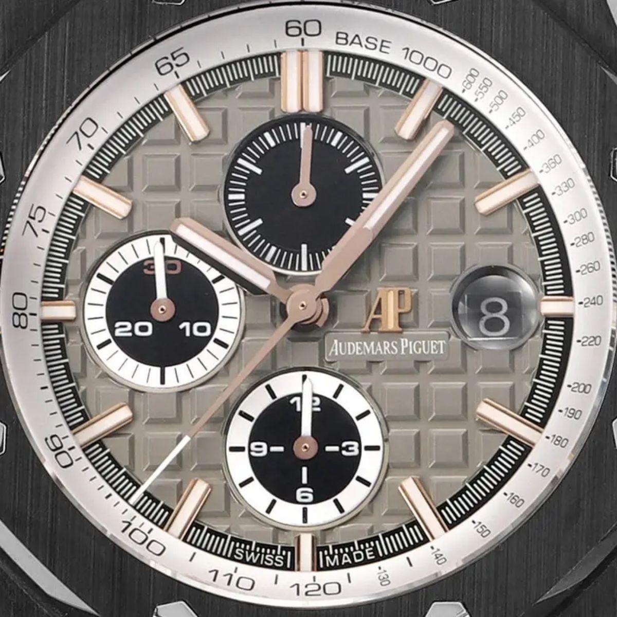 [Super Clone] Prestige Atelier Coastal Sport Chronograph 44mm Grey Dial Black Ceramic Rose Gold 2067