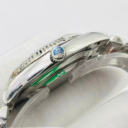 Regency Classic Date 36 mm Five-Link Fluted Bezel White Dial 126234 3757