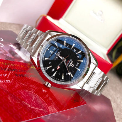 Celestial Aqua Sport 150M Traveller 43mm Steel On Steel Black Dial 7163
