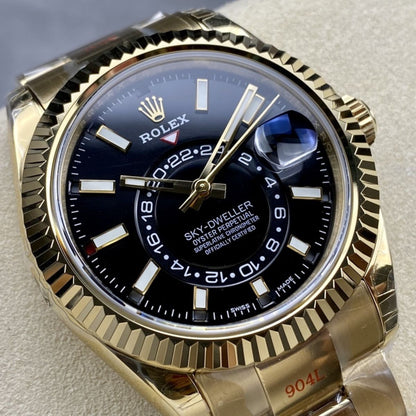 [Super Clone] Regency Dual Time 42 mm Timeless Fluted Bezel Bright black Dial 336938 9785