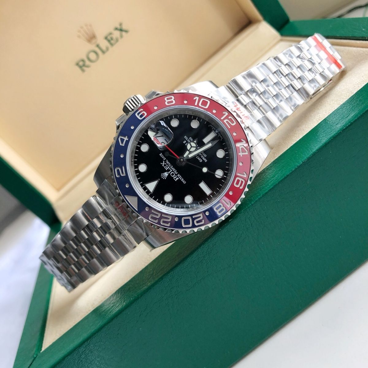 [Super Clone] Regency Traveller Traveller 40 mm Five-Link Red and blue Bezel Black Dial 126710BLRO 8790