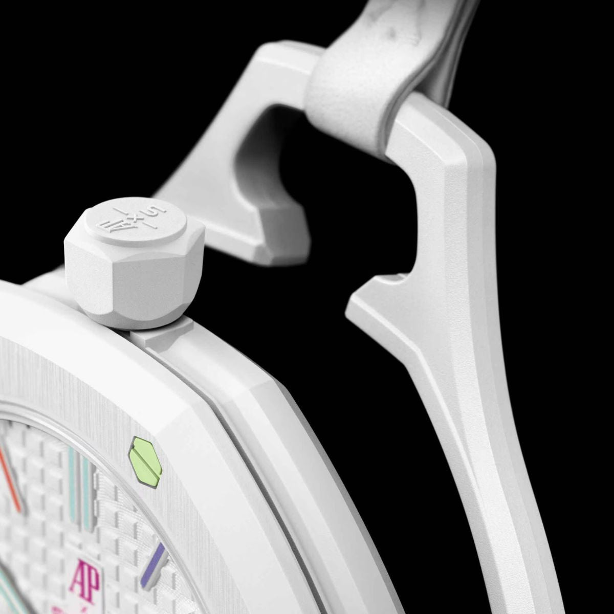 Swiss Pop Art Huit Blanc Ceramic Watch 7193
