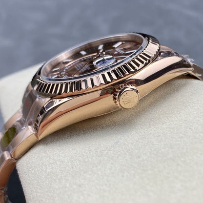 Regency Dual Time 42 mm Timeless Fluted Bezel Chocolate Dial 336935 4045