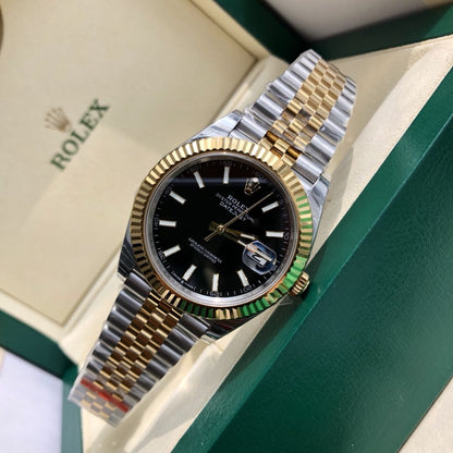[Super Clone] Regency Classic Date 41 mm Five-Link Fluted Bezel Bright black Dial 126333 4590