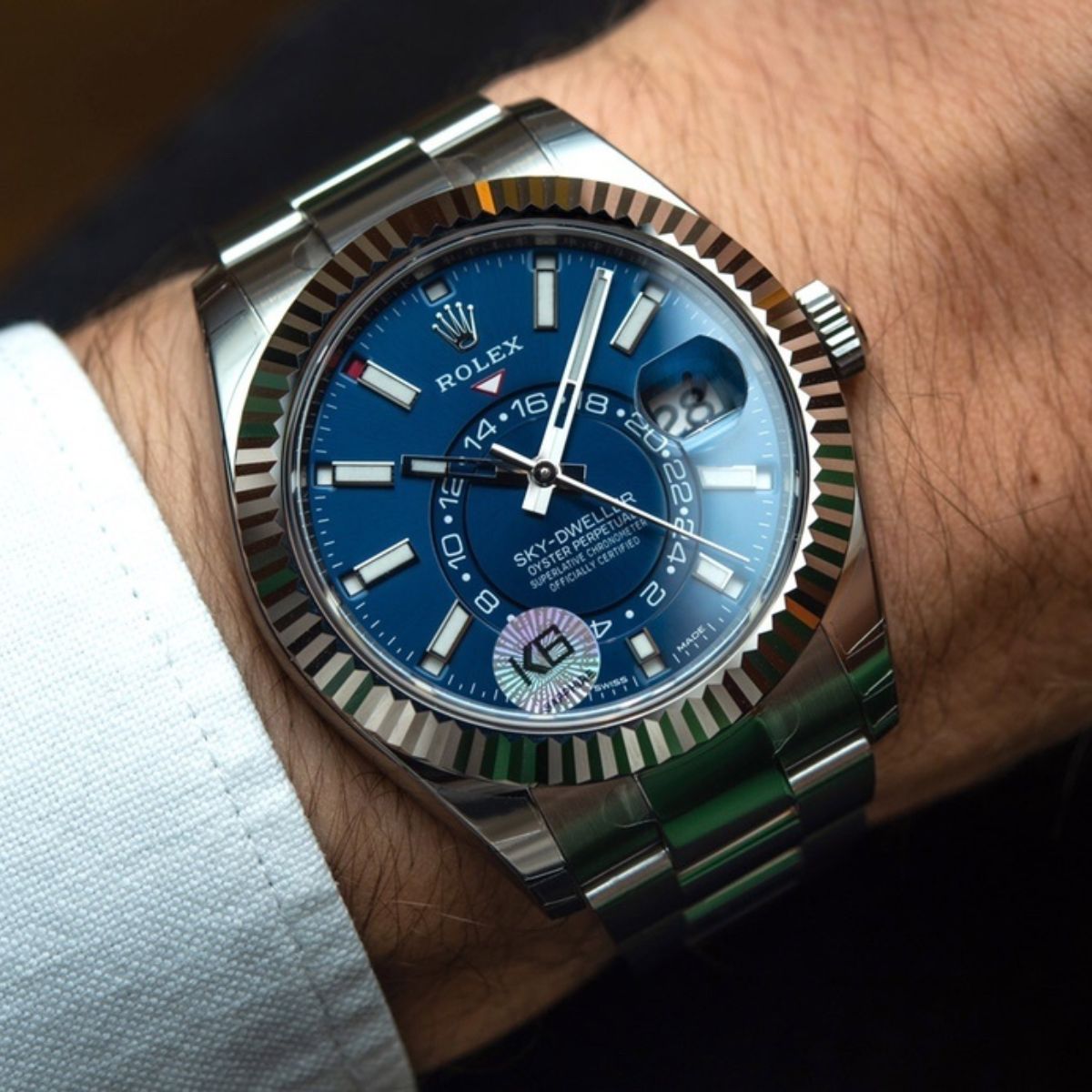Regency Dual Time 42 mm Timeless Fluted Bezel Bright blue Dial 336934 8347