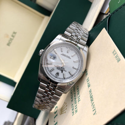 [Super Clone] Regency Classic Date 36 mm Five-Link Domed Bezel White Dial 7278