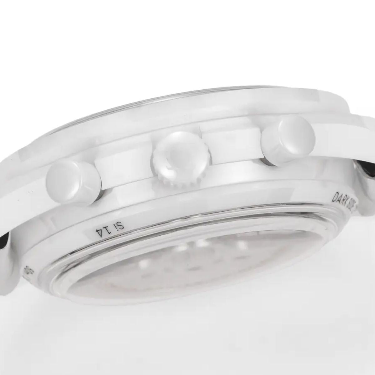Celestial Chronograph White Side Of The Moon 44mm White Ceramic On Leather Strap White Dial 8444