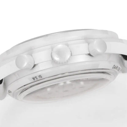 Celestial Chronograph White Side Of The Moon 44mm White Ceramic On Leather Strap White Dial 8444