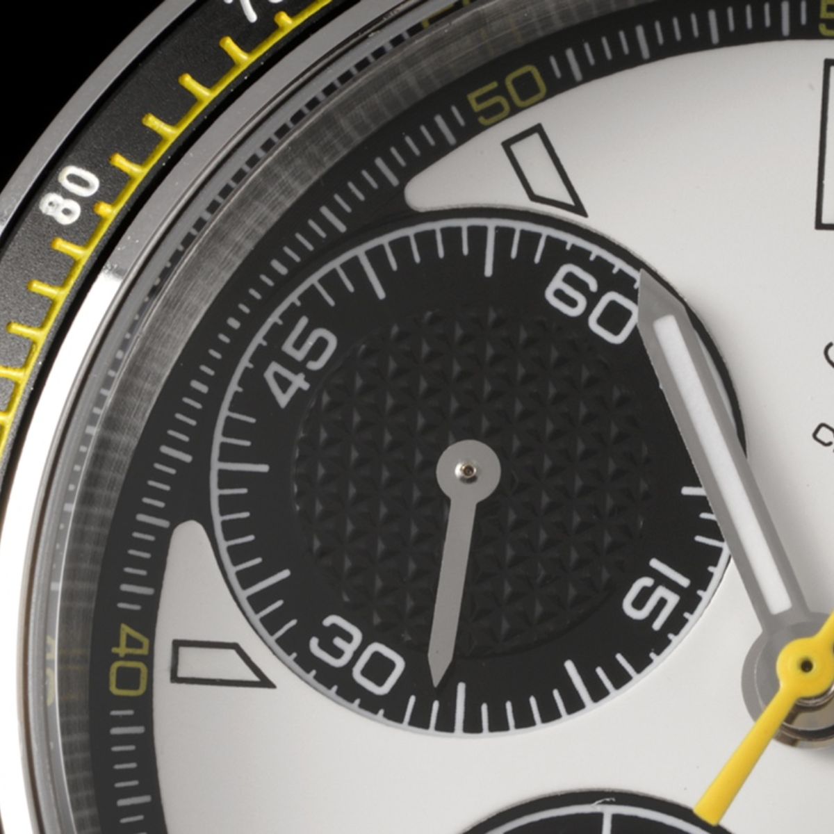 Celestial Racing Chronograph 40mm Steel On Rubber Strap White Dial 1126