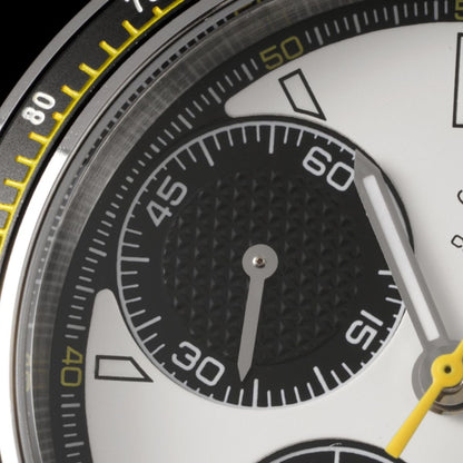 Celestial Racing Chronograph 40mm Steel On Rubber Strap White Dial 1126