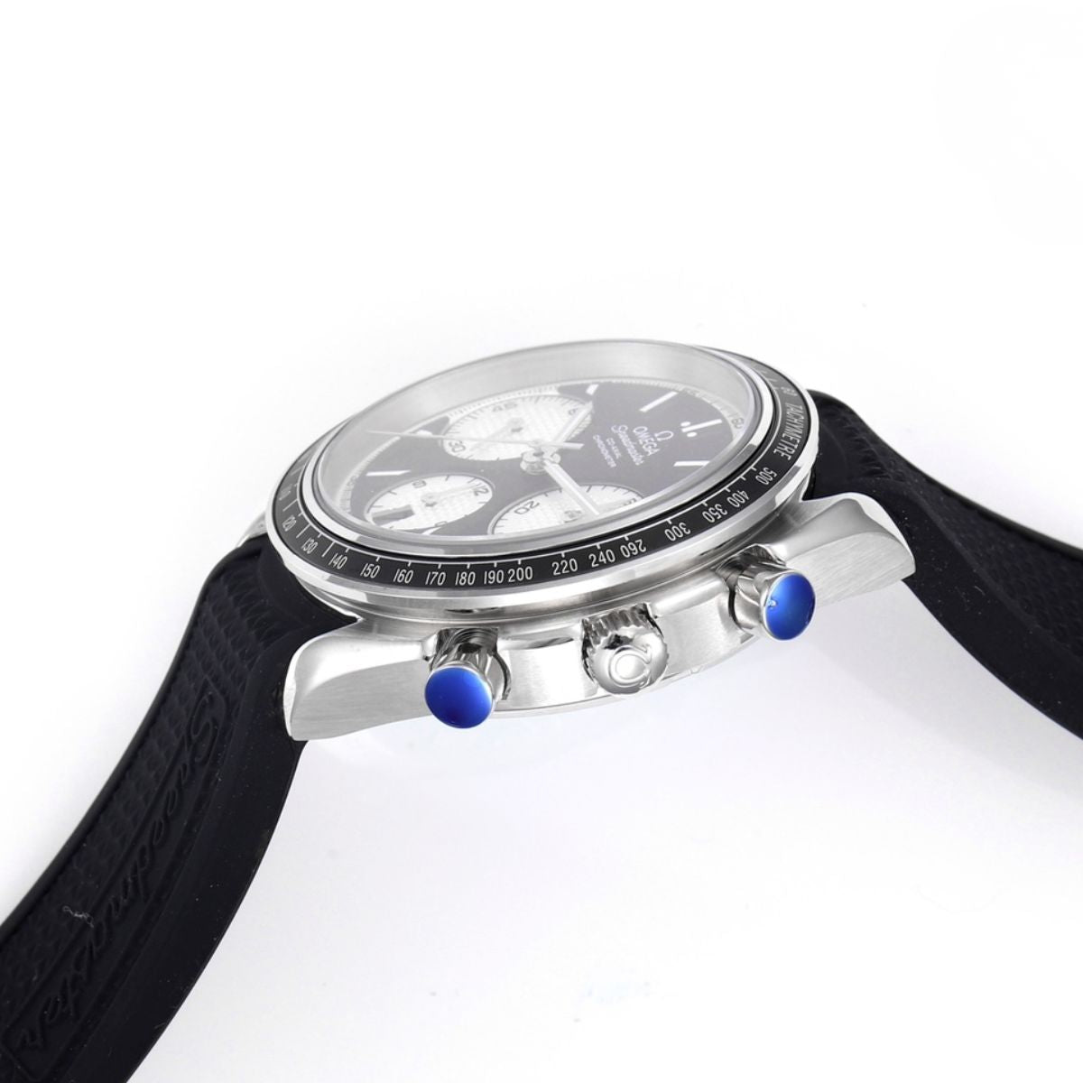 Celestial Racing Chronograph 40mm Steel On Rubber Strap Black Silver Dial 1941