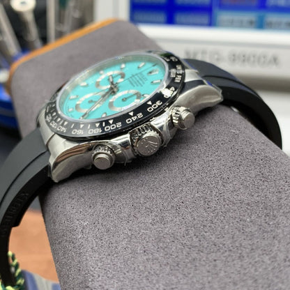 Regency Racing Chronograph 40 mm Rubber Ceramic Bezel Ice blue Dial 4675