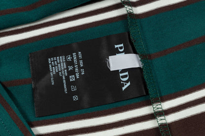 New contrasting striped embroidered T-shirt
