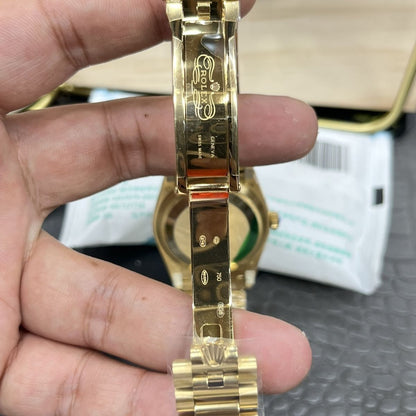 [Super Clone] Regency Weekday 36 mm Weekday Fluted Bezel Blue ombre set with diamonds Dial 128238 7736
