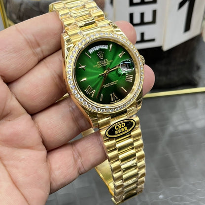 [Super Clone] Regency Weekday 36 mm Weekday Brilliant diamond set Bezel Blue ombre Dial 128238 2380
