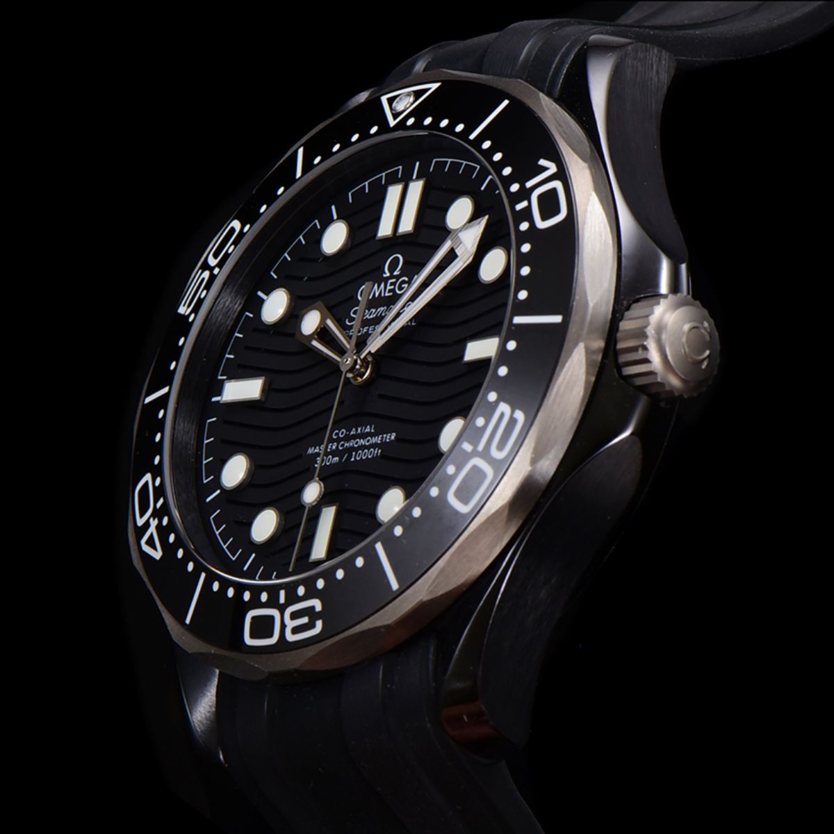 Celestial Seafarer Diver 300M 44mm Black Ceramic On Rubber Strap Black Dial 6995