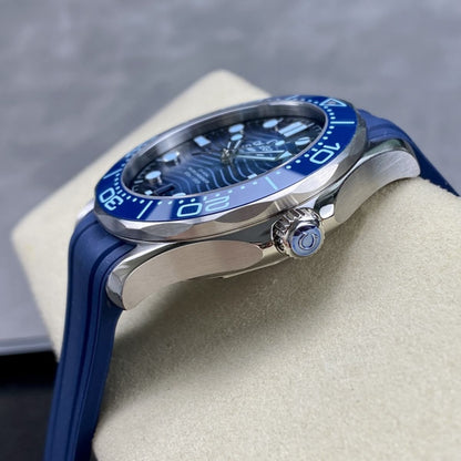 Celestial Seafarer Diver 300M 42mm Steel On Rubber Strap Blue Dial 4329
