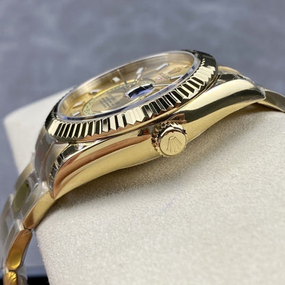 Regency Dual Time 42 mm Timeless Fluted Bezel Champagne colour Dial 336938 5142