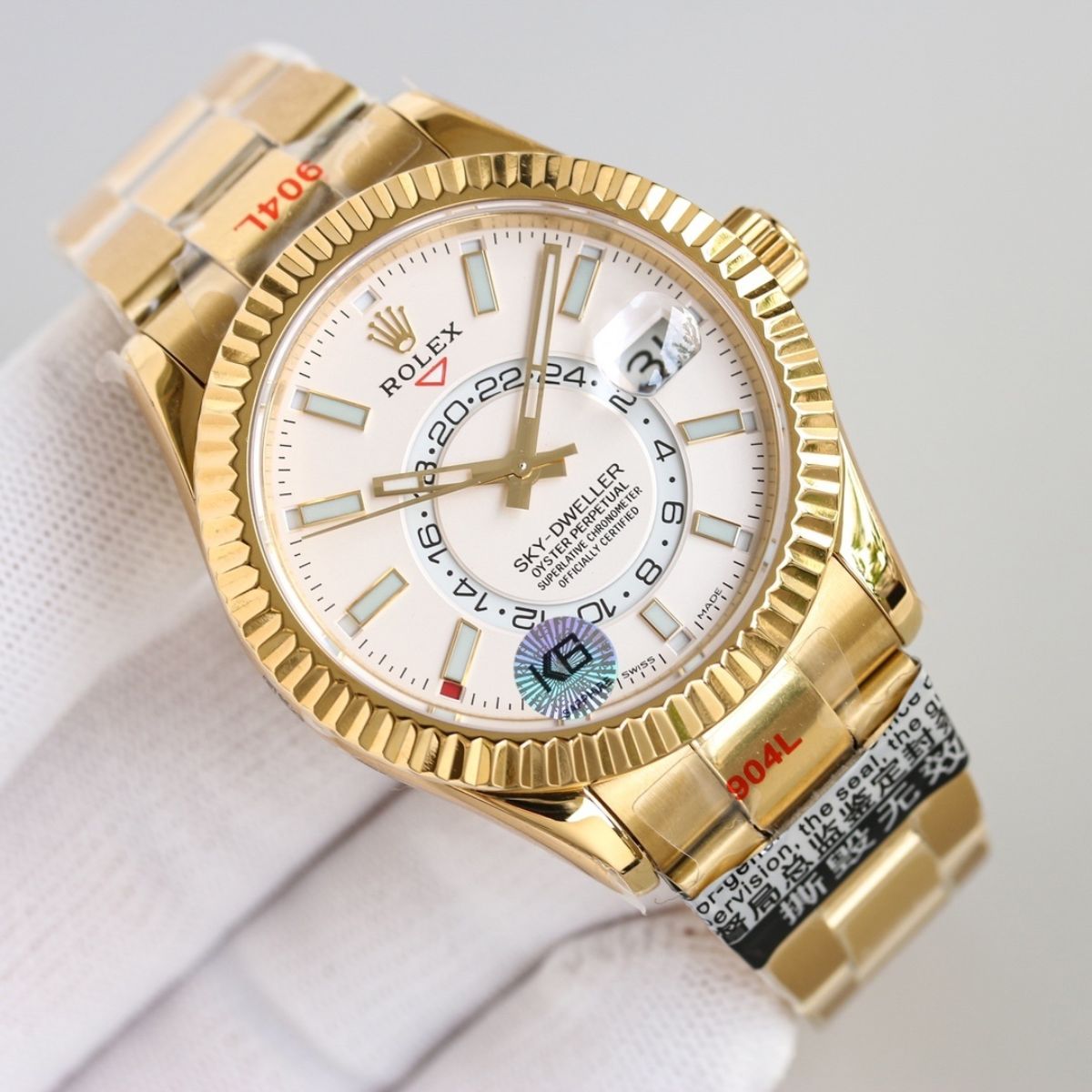 [Super Clone] Regency Dual Time 42 mm Timeless Fluted Bezel Intense white Dial 336938 8921