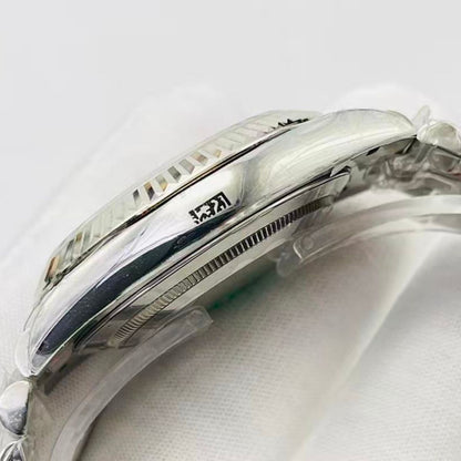 Regency Classic Date 36 mm Five-Link Fluted Bezel White Dial 126234 3757