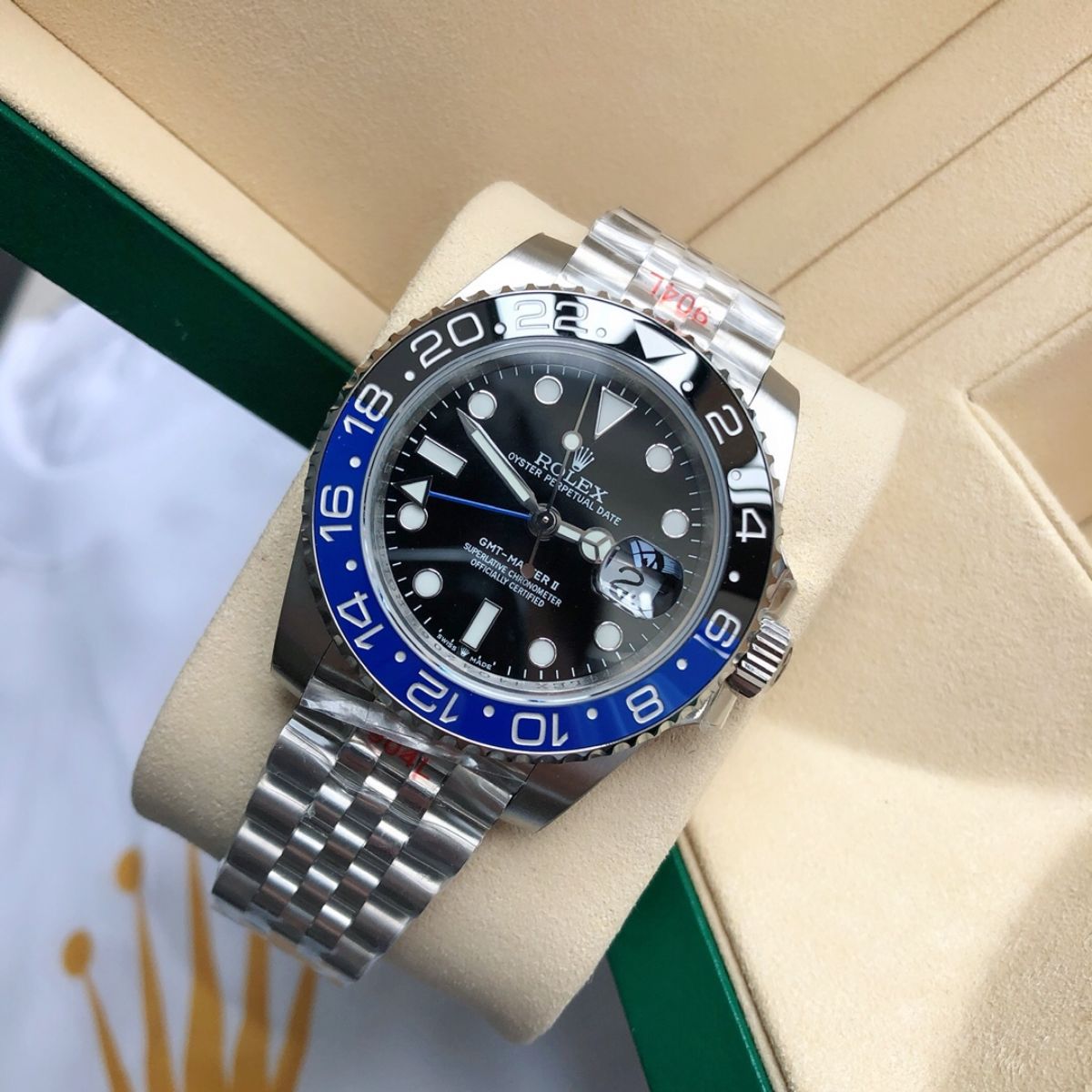 [Super Clone] Regency Traveller Traveller 40 mm Five-Link Blue and black Bezel Black Dial 126710BLNR 3855