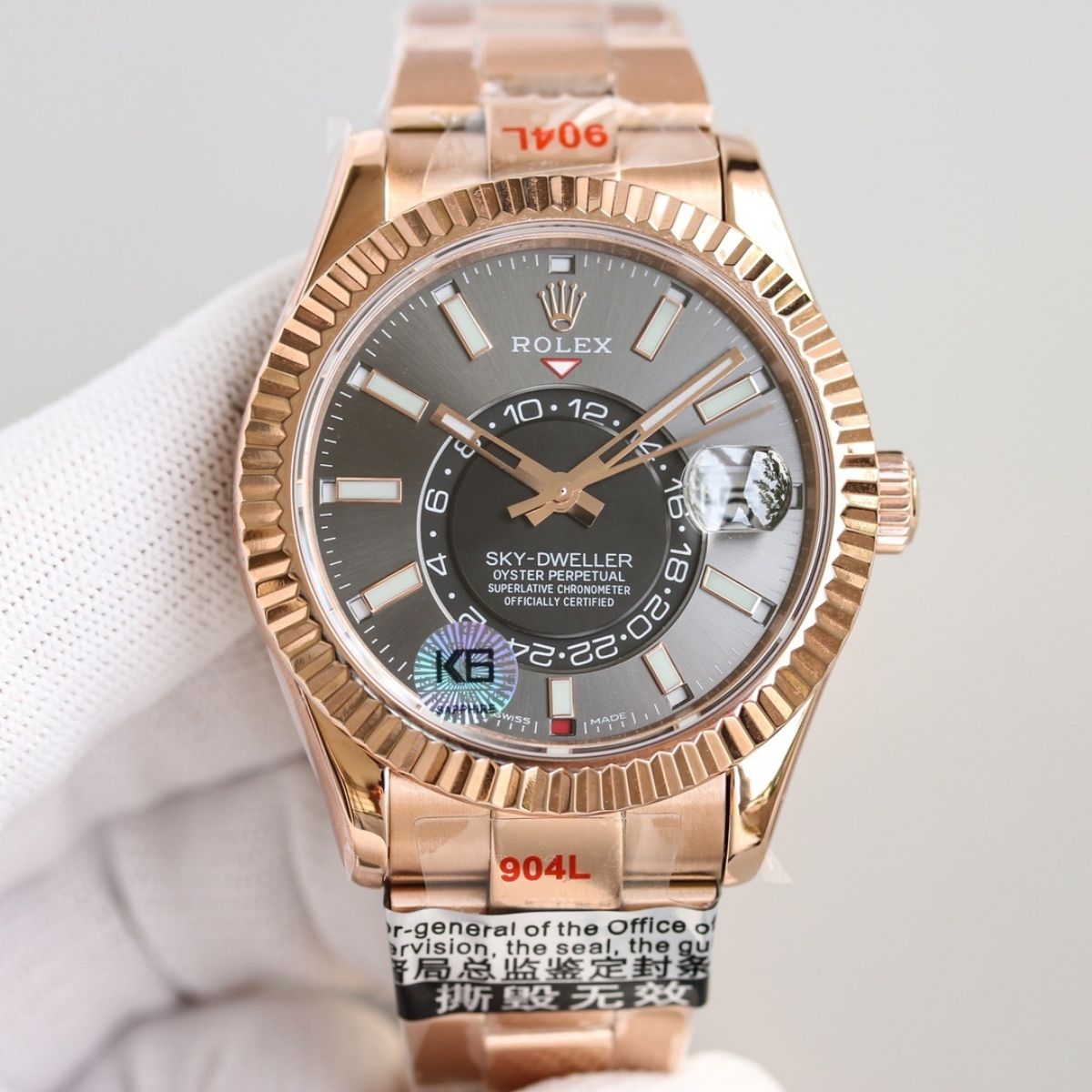 [Super Clone] Regency Dual Time 42 mm Timeless Fluted Bezel Slate Dial 336935 3727