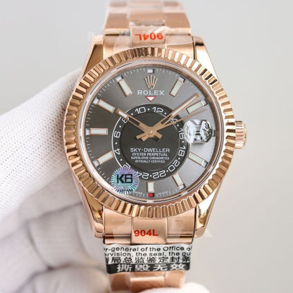 [Super Clone] Regency Dual Time 42 mm Timeless Fluted Bezel Slate Dial 336935 3727