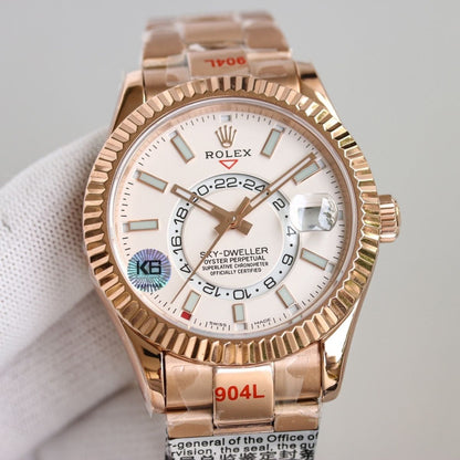 [Super Clone] Regency Dual Time 42 mm Timeless Fluted Bezel Intense white Dial 336935 8078