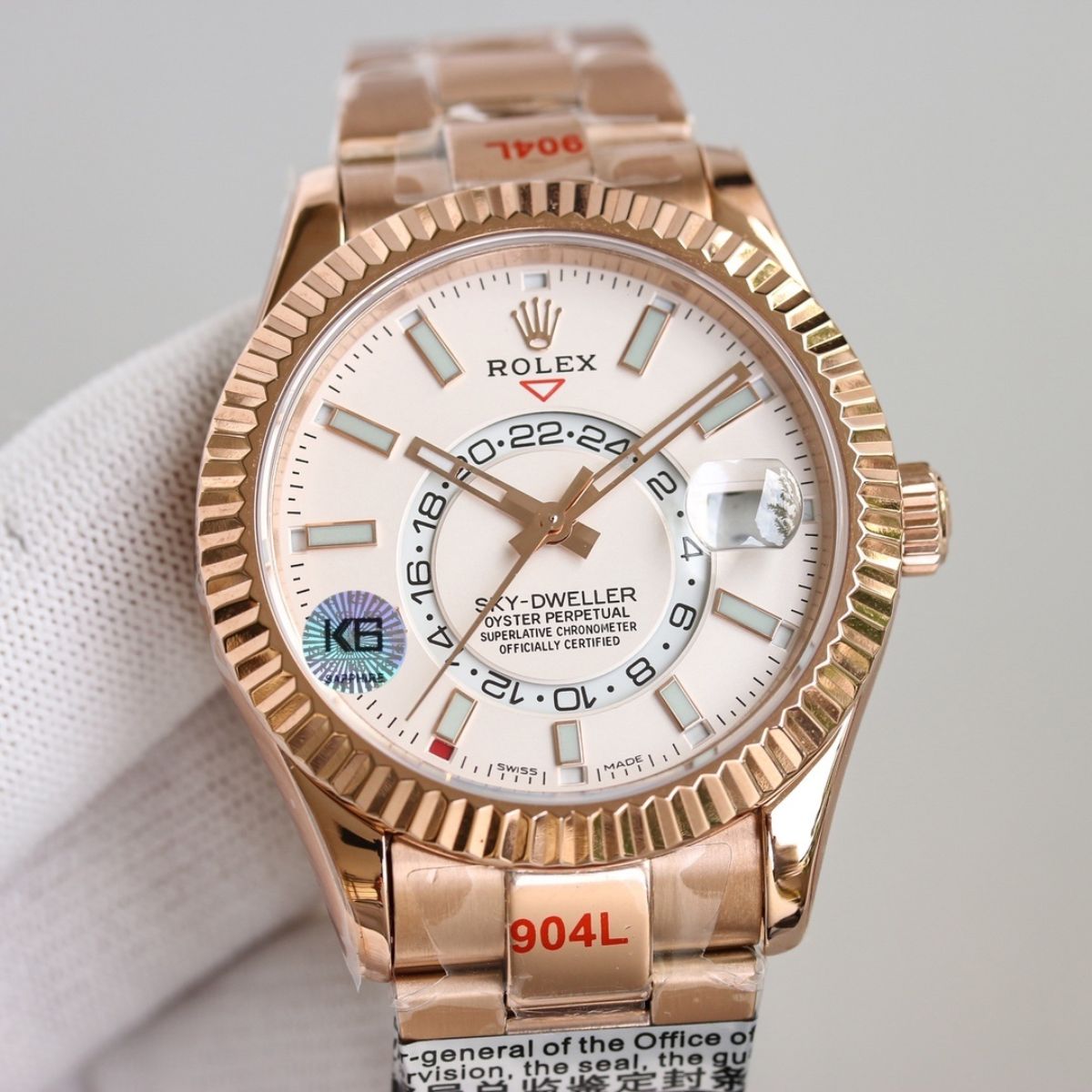 Regency Dual Time 42 mm Timeless Fluted Bezel Intense white Dial 336935 4650