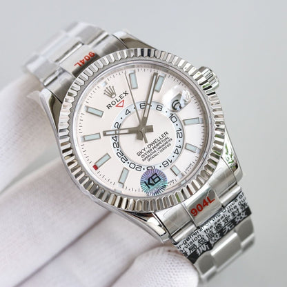 [Super Clone] Regency Dual Time 42 mm Timeless Fluted Bezel Intense white Dial 336934 6970