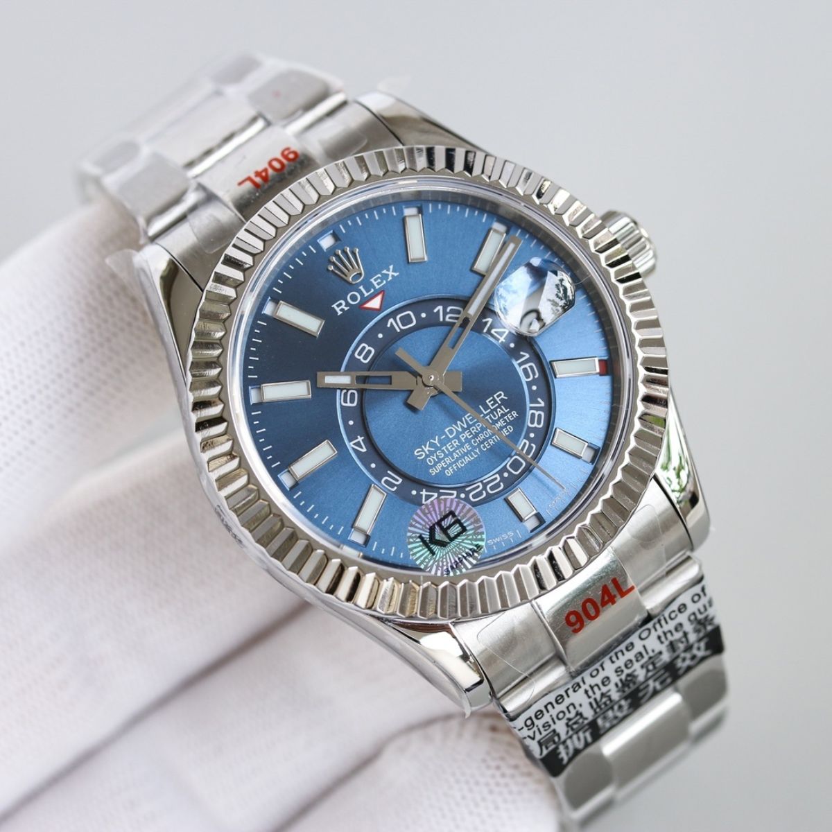 Regency Dual Time 42 mm Timeless Fluted Bezel Bright blue Dial 336934 8347