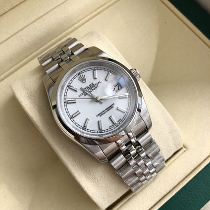 Regency Classic Date 36 mm Five-Link Domed Bezel White Dial 1168