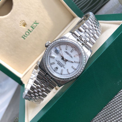 Regency Classic Date 36 mm Five-Link Brilliant diamond set Bezel White Dial 8119