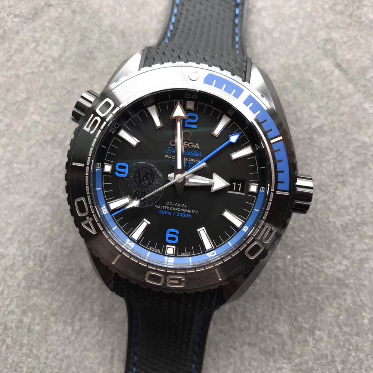 Celestial Ocean Diver 600M Traveller Deep Black 46mm Black Ceramic On Rubber Strap Black Dial 2075
